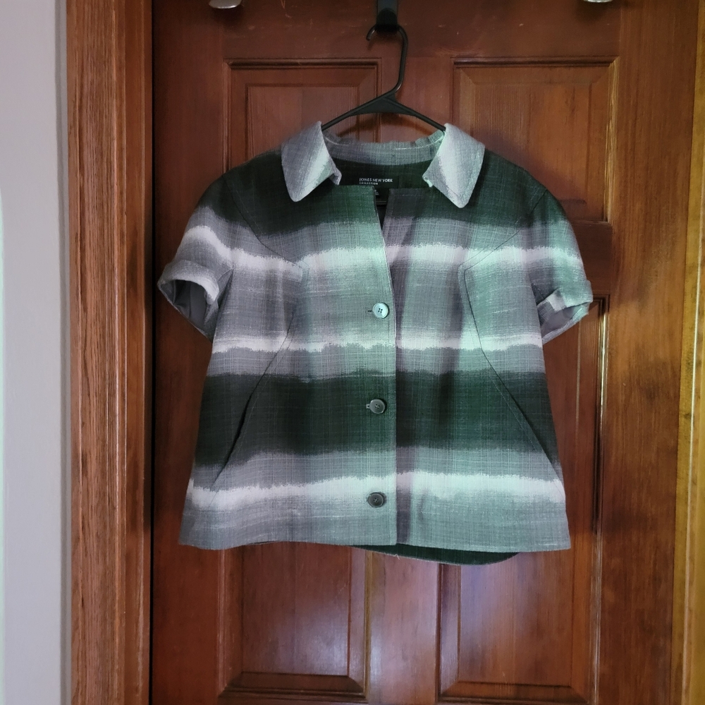 Gray, black, and white Striped Women's jacket